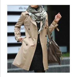 New York & Company Tan Trench Raincoat